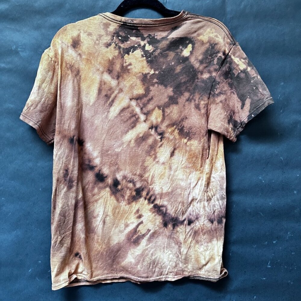 Element Cotton Tee Shirt Size Medium Brown Black Tie Dyed Bleached Grunge Skate - Picture 5 of 6